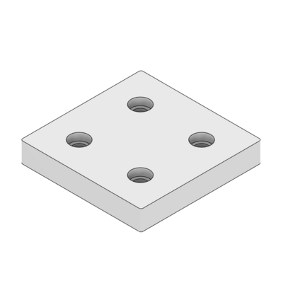MODULAR SOLUTIONS MOUNTING PLATE 90 X 90 NO CENTER HOLE